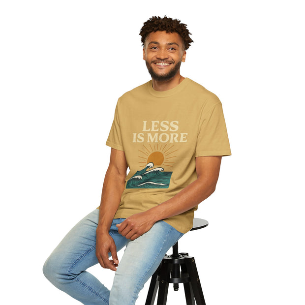 Unisex Garment-Dyed T-Shirt - 'Less is More' Vintage Wave Design