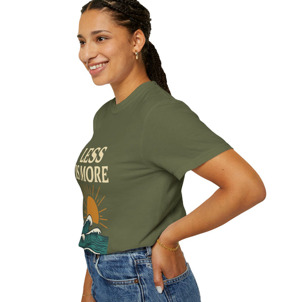 Unisex Garment-Dyed T-Shirt - 'Less is More' Vintage Wave Design