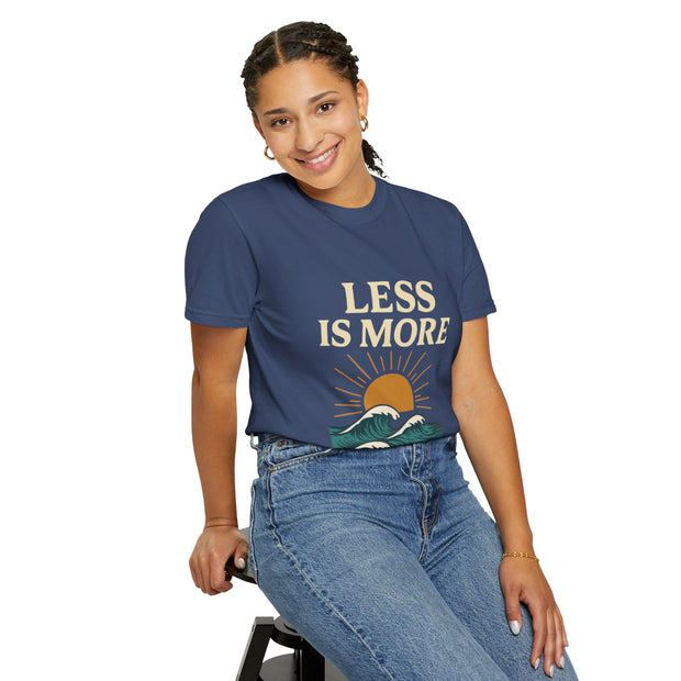 Unisex Garment-Dyed T-Shirt - 'Less is More' Vintage Wave Design