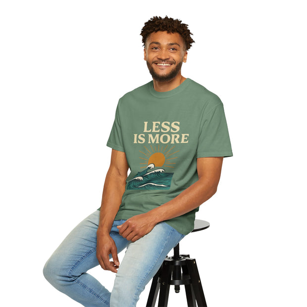 Unisex Garment-Dyed T-Shirt - 'Less is More' Vintage Wave Design