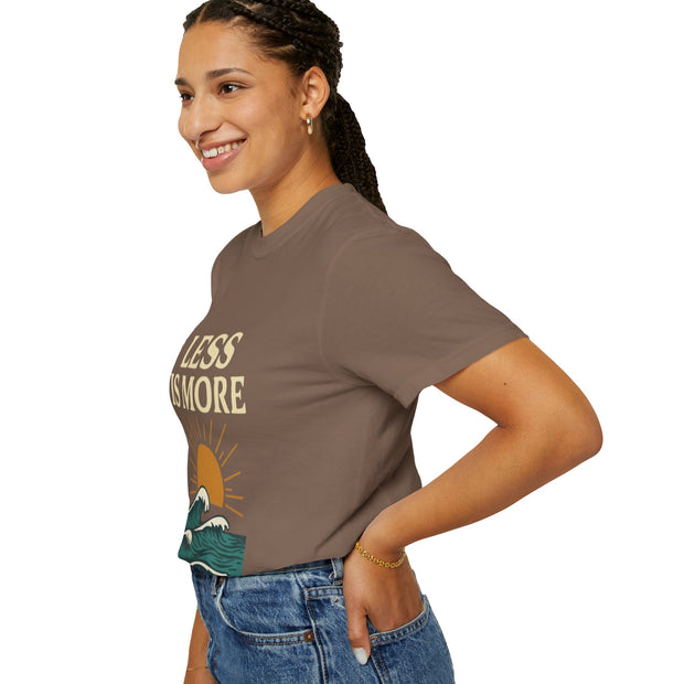 Unisex Garment-Dyed T-Shirt - 'Less is More' Vintage Wave Design