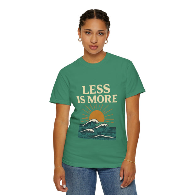 Unisex Garment-Dyed T-Shirt - 'Less is More' Vintage Wave Design