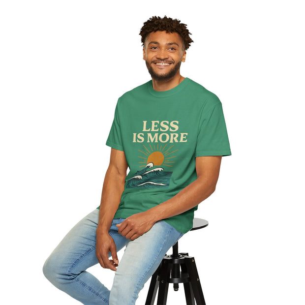 Unisex Garment-Dyed T-Shirt - 'Less is More' Vintage Wave Design