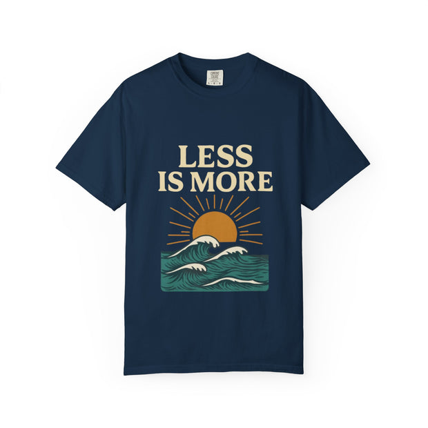 Unisex Garment-Dyed T-Shirt - 'Less is More' Vintage Wave Design
