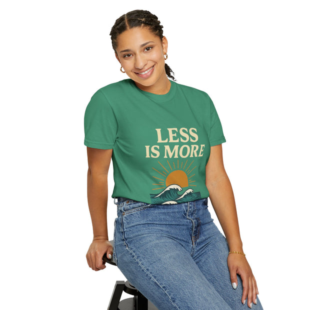 Unisex Garment-Dyed T-Shirt - 'Less is More' Vintage Wave Design