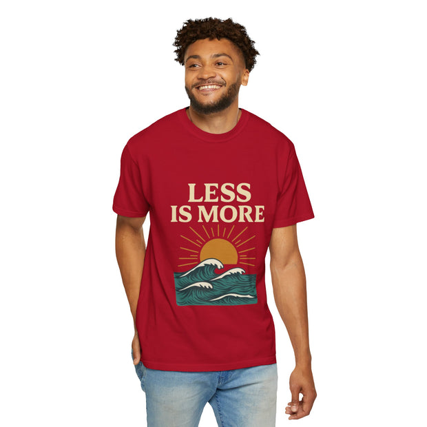 Unisex Garment-Dyed T-Shirt - 'Less is More' Vintage Wave Design