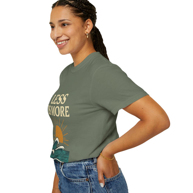 Unisex Garment-Dyed T-Shirt - 'Less is More' Vintage Wave Design