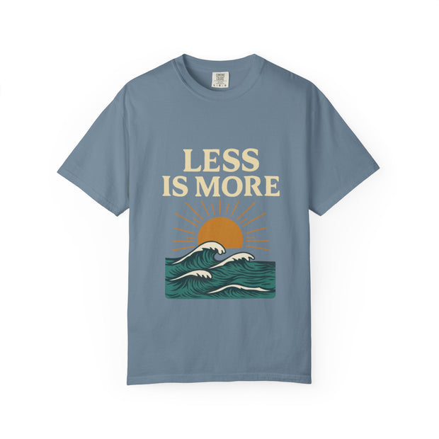 Unisex Garment-Dyed T-Shirt - 'Less is More' Vintage Wave Design
