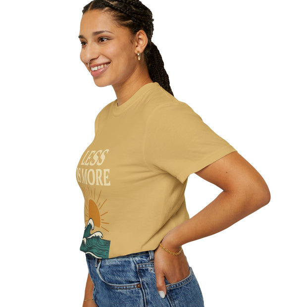 Unisex Garment-Dyed T-Shirt - 'Less is More' Vintage Wave Design