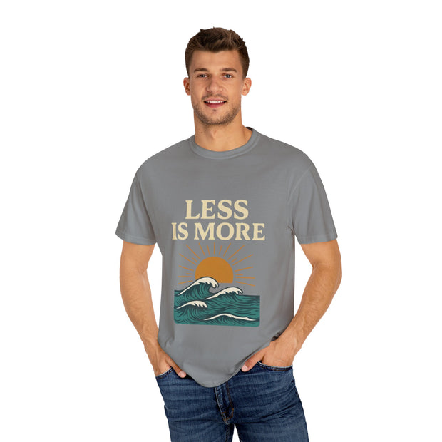 Unisex Garment-Dyed T-Shirt - 'Less is More' Vintage Wave Design