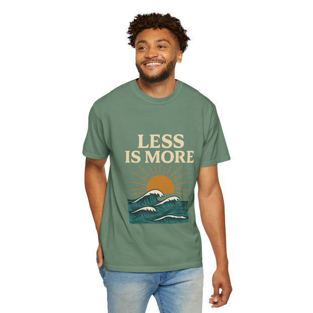 Unisex Garment-Dyed T-Shirt - 'Less is More' Vintage Wave Design