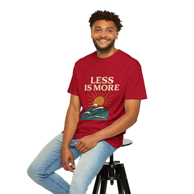 Unisex Garment-Dyed T-Shirt - 'Less is More' Vintage Wave Design