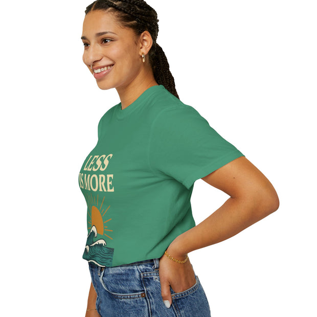 Unisex Garment-Dyed T-Shirt - 'Less is More' Vintage Wave Design