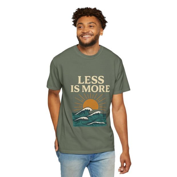 Unisex Garment-Dyed T-Shirt - 'Less is More' Vintage Wave Design