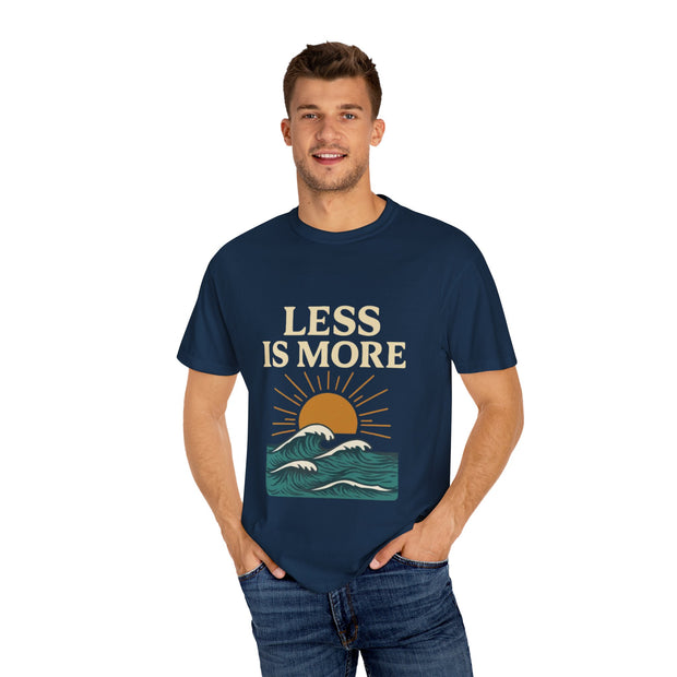 Unisex Garment-Dyed T-Shirt - 'Less is More' Vintage Wave Design