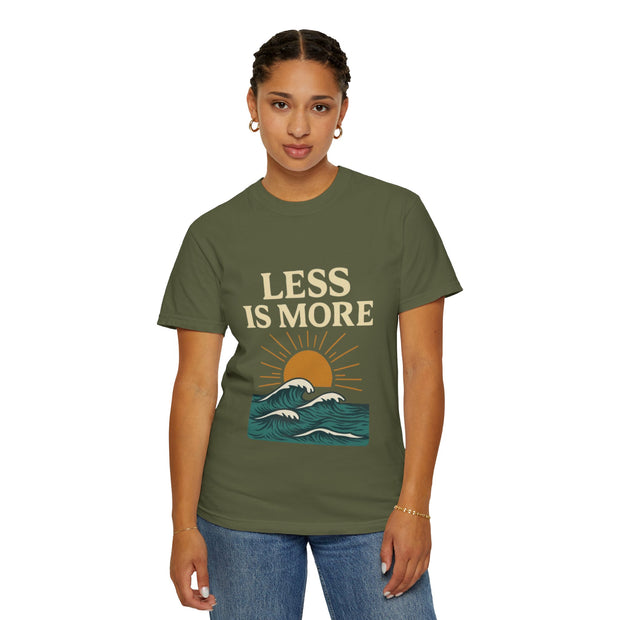 Unisex Garment-Dyed T-Shirt - 'Less is More' Vintage Wave Design