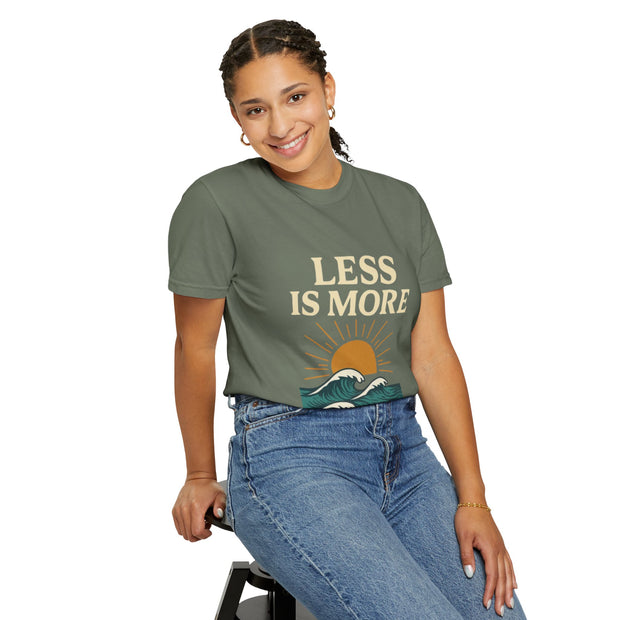 Unisex Garment-Dyed T-Shirt - 'Less is More' Vintage Wave Design