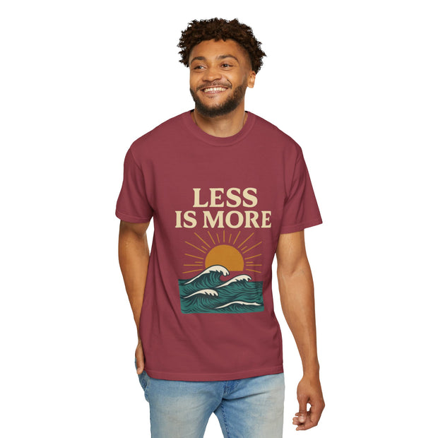 Unisex Garment-Dyed T-Shirt - 'Less is More' Vintage Wave Design