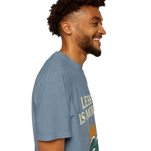 Unisex Garment-Dyed T-Shirt - 'Less is More' Vintage Wave Design