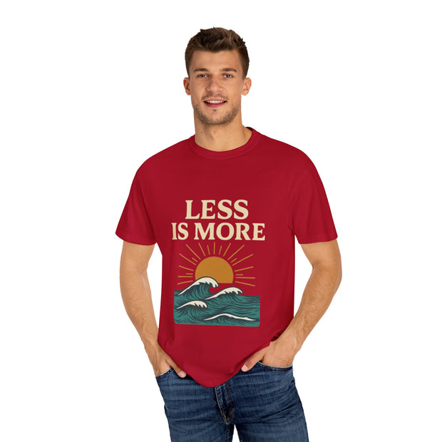 Unisex Garment-Dyed T-Shirt - 'Less is More' Vintage Wave Design