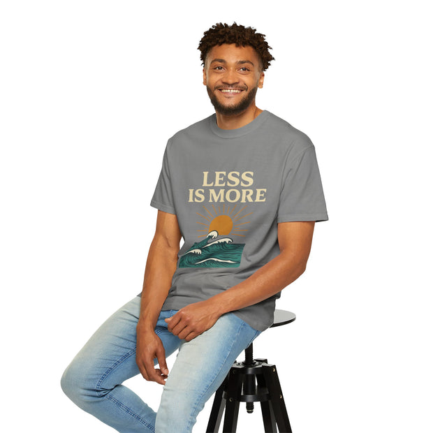 Unisex Garment-Dyed T-Shirt - 'Less is More' Vintage Wave Design