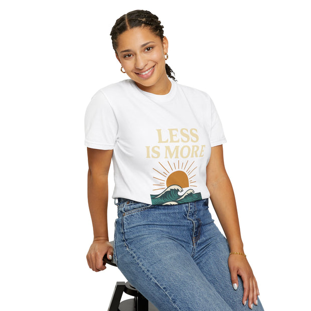Unisex Garment-Dyed T-Shirt - 'Less is More' Vintage Wave Design