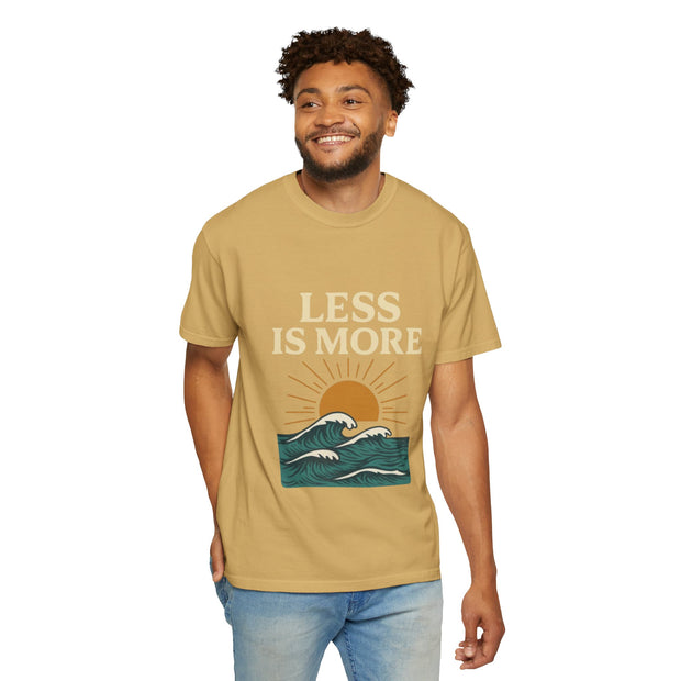 Unisex Garment-Dyed T-Shirt - 'Less is More' Vintage Wave Design