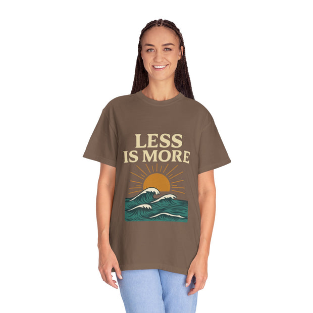 Unisex Garment-Dyed T-Shirt - 'Less is More' Vintage Wave Design