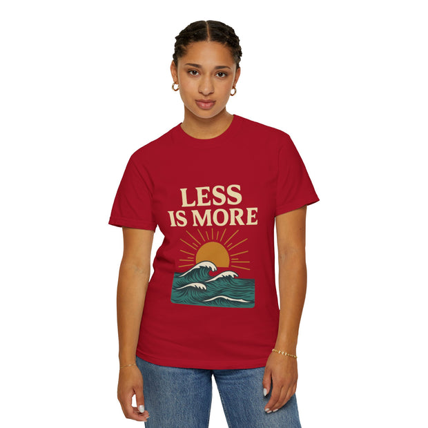 Unisex Garment-Dyed T-Shirt - 'Less is More' Vintage Wave Design