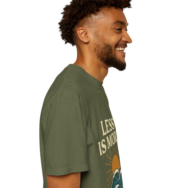 Unisex Garment-Dyed T-Shirt - 'Less is More' Vintage Wave Design