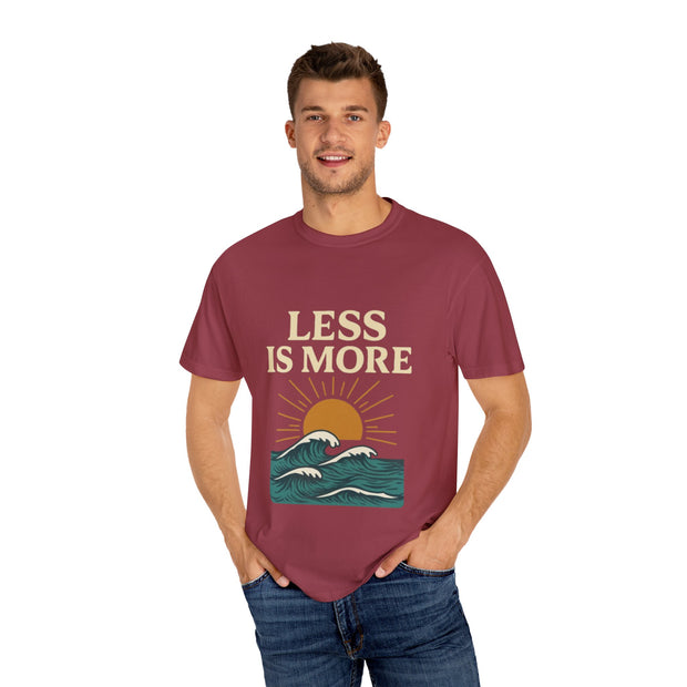 Unisex Garment-Dyed T-Shirt - 'Less is More' Vintage Wave Design
