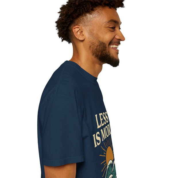 Unisex Garment-Dyed T-Shirt - 'Less is More' Vintage Wave Design