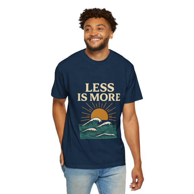 Unisex Garment-Dyed T-Shirt - 'Less is More' Vintage Wave Design