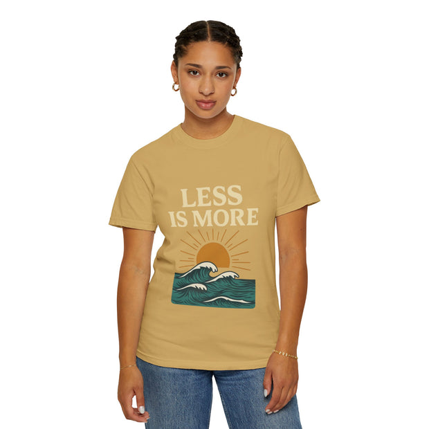 Unisex Garment-Dyed T-Shirt - 'Less is More' Vintage Wave Design