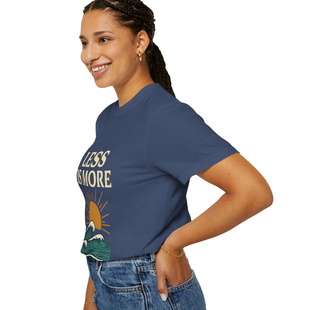 Unisex Garment-Dyed T-Shirt - 'Less is More' Vintage Wave Design
