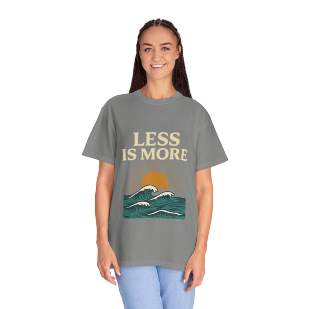 Unisex Garment-Dyed T-Shirt - 'Less is More' Vintage Wave Design