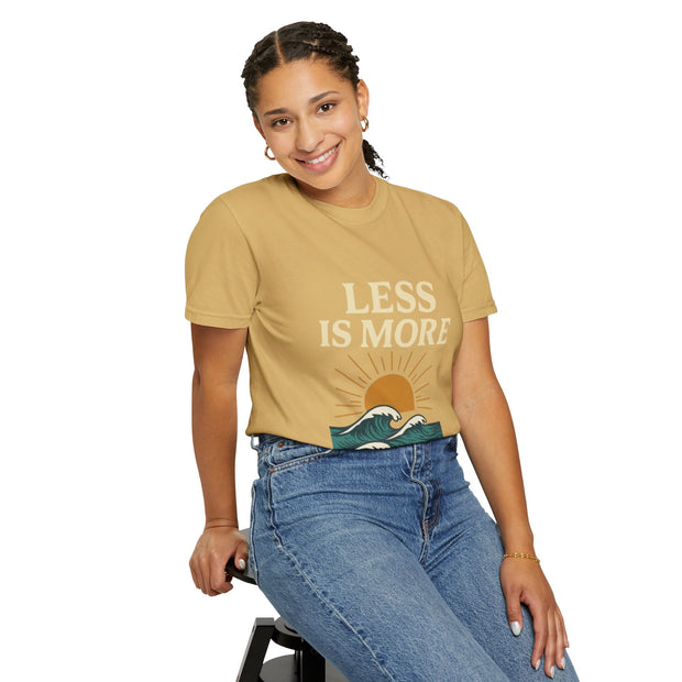 Unisex Garment-Dyed T-Shirt - 'Less is More' Vintage Wave Design