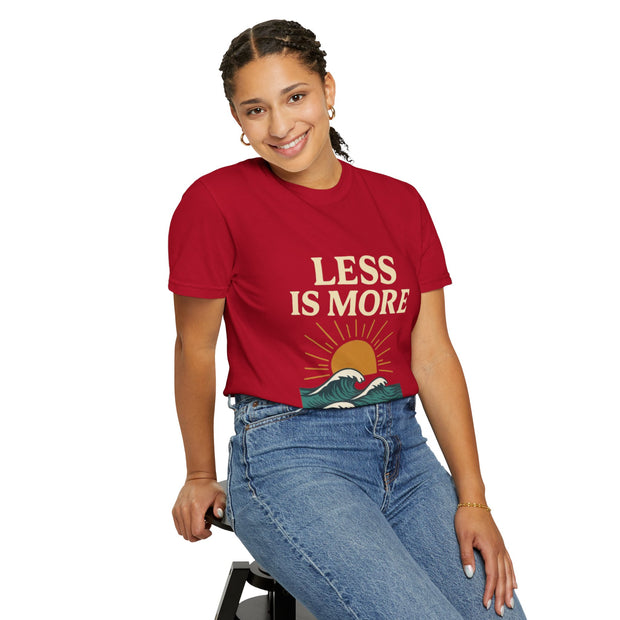 Unisex Garment-Dyed T-Shirt - 'Less is More' Vintage Wave Design