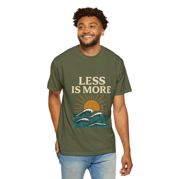 Unisex Garment-Dyed T-Shirt - 'Less is More' Vintage Wave Design