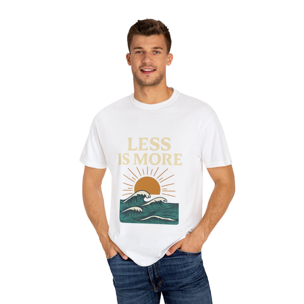 Unisex Garment-Dyed T-Shirt - 'Less is More' Vintage Wave Design