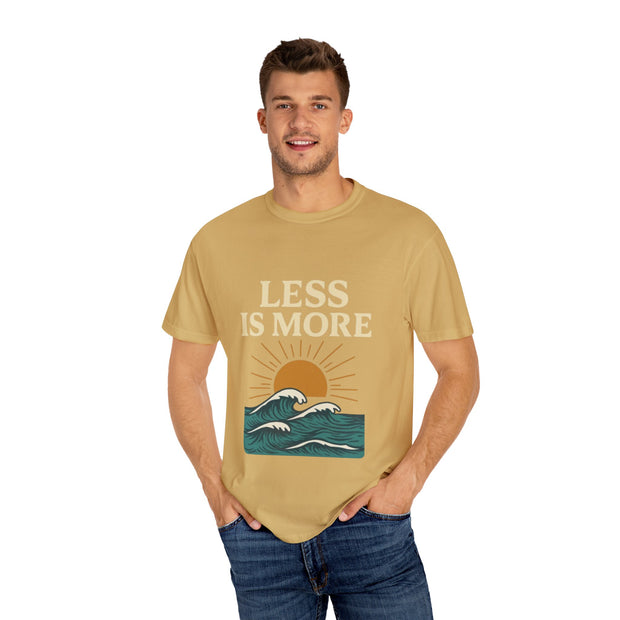 Unisex Garment-Dyed T-Shirt - 'Less is More' Vintage Wave Design