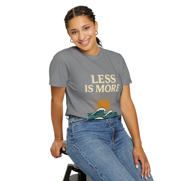 Unisex Garment-Dyed T-Shirt - 'Less is More' Vintage Wave Design