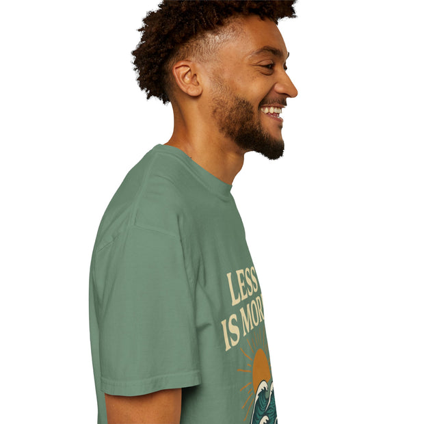 Unisex Garment-Dyed T-Shirt - 'Less is More' Vintage Wave Design