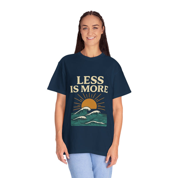 Unisex Garment-Dyed T-Shirt - 'Less is More' Vintage Wave Design