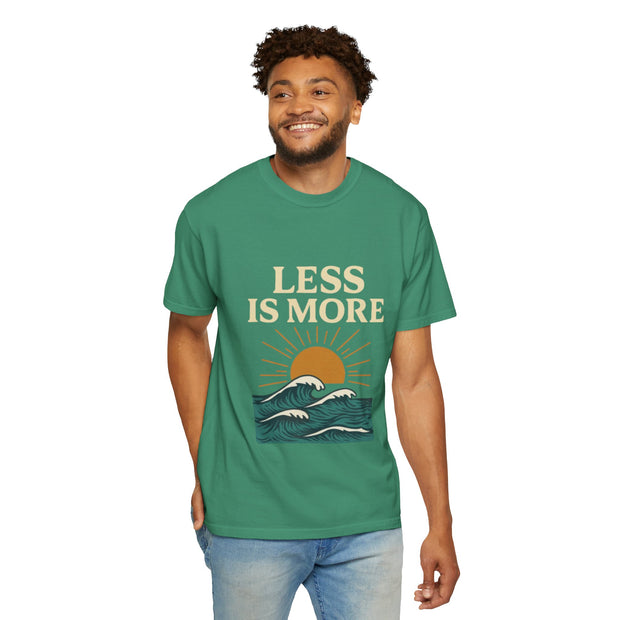 Unisex Garment-Dyed T-Shirt - 'Less is More' Vintage Wave Design
