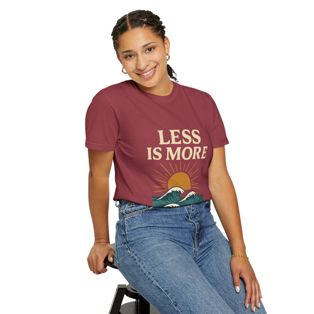 Unisex Garment-Dyed T-Shirt - 'Less is More' Vintage Wave Design