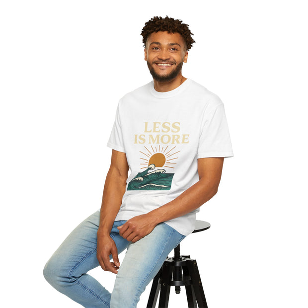 Unisex Garment-Dyed T-Shirt - 'Less is More' Vintage Wave Design