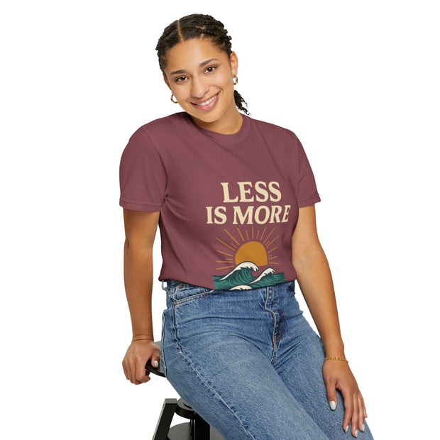 Unisex Garment-Dyed T-Shirt - 'Less is More' Vintage Wave Design