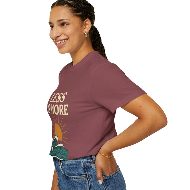 Unisex Garment-Dyed T-Shirt - 'Less is More' Vintage Wave Design