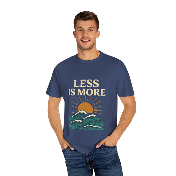 Unisex Garment-Dyed T-Shirt - 'Less is More' Vintage Wave Design